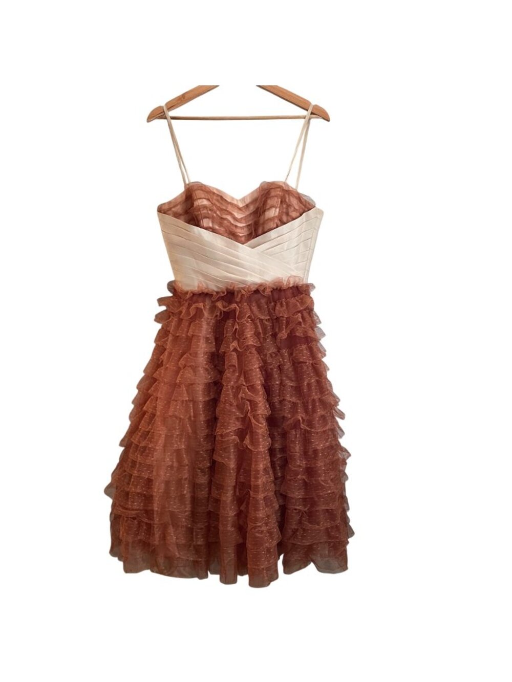 Unique Vintage Corset Ruffle Tulle Party Dress Size S/4 Fairy Coquette Hoco Prom